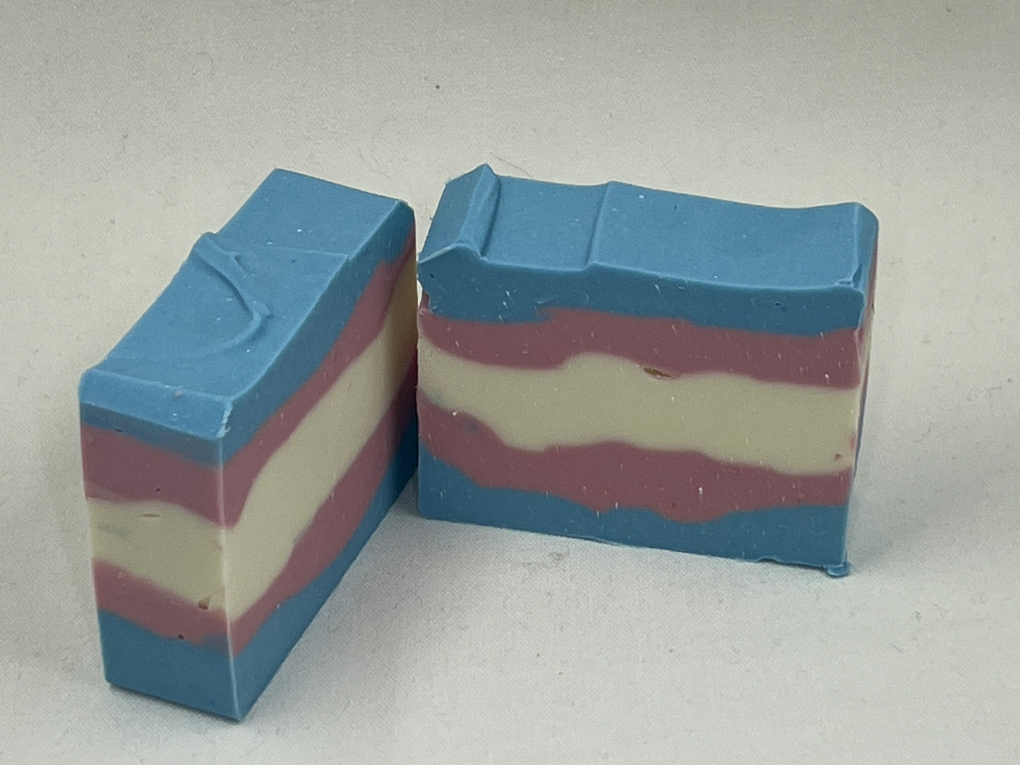Pride Collection Artisan Soap made in San Jose California Trans Pride Bi pride Pan Pride Rainbow Clouds bath bomb
